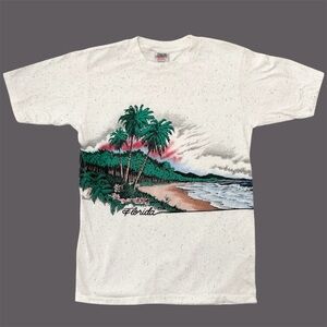 Vintage 80s Oneita Florida Wrap Around Graphic Tee Hogenson Single Stitch Large